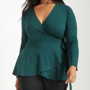 Eloquii Peplum Wrap Top